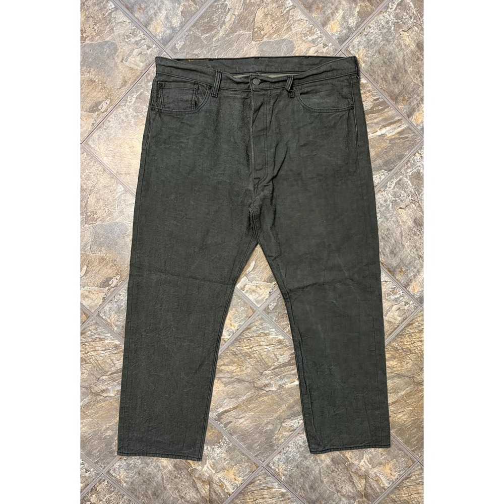 Levi's 501 Jeans Mens 40x30 Olive Green Selvedge Button Fly Straight